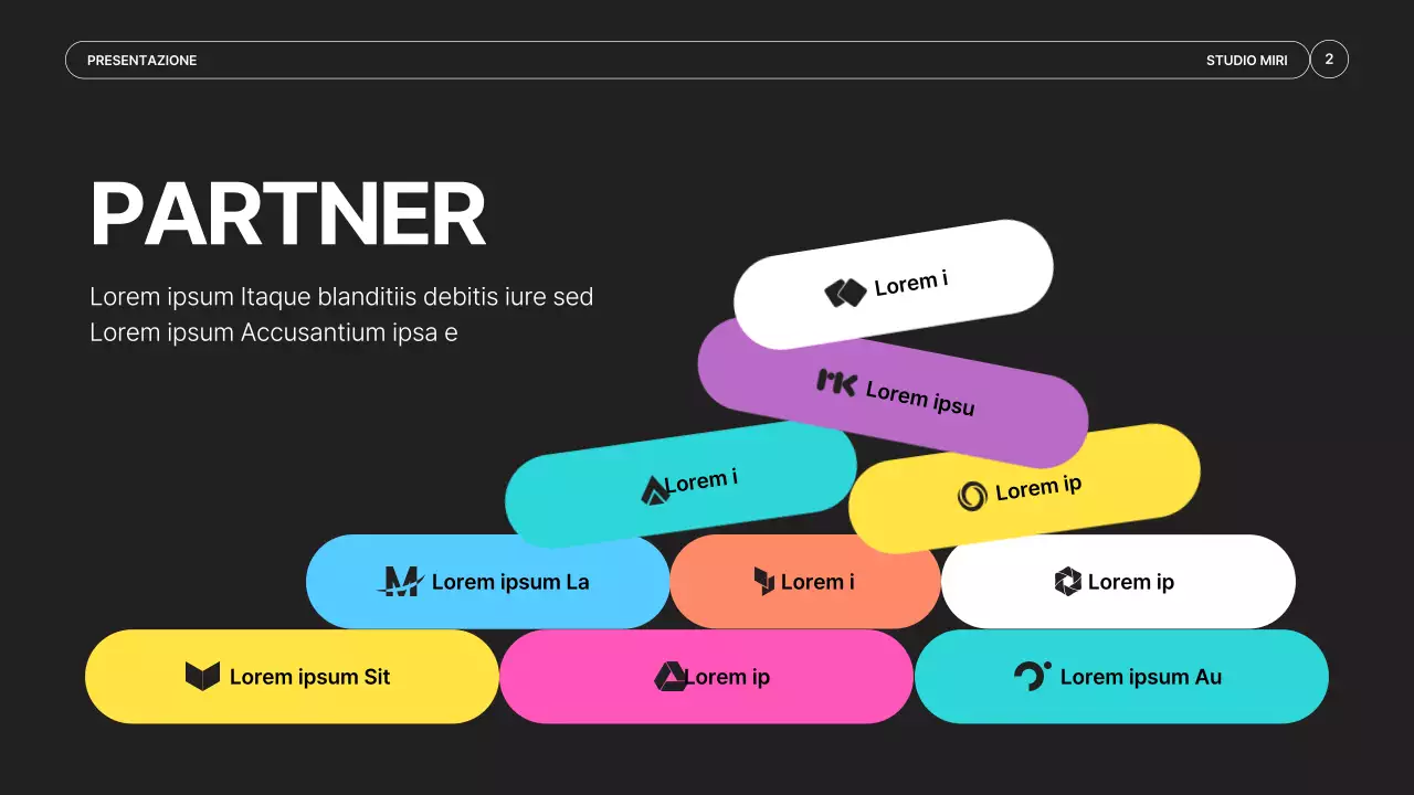 Un semplice prospetto di una società di produzione video in nero e colori al neon