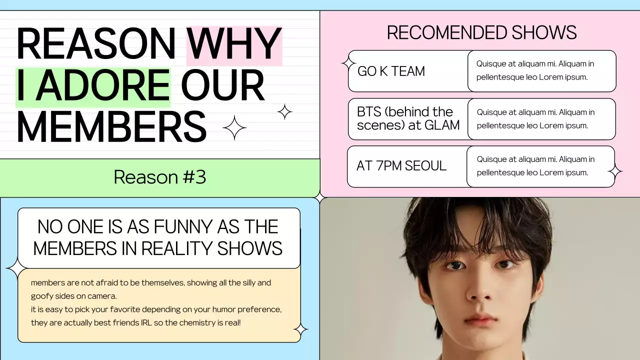 Colorful Trendy Members Agenda Presentation