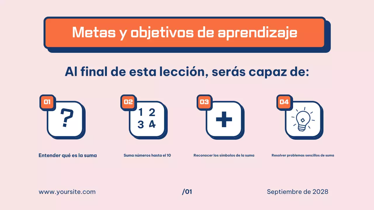 blue simple math class guide presentation