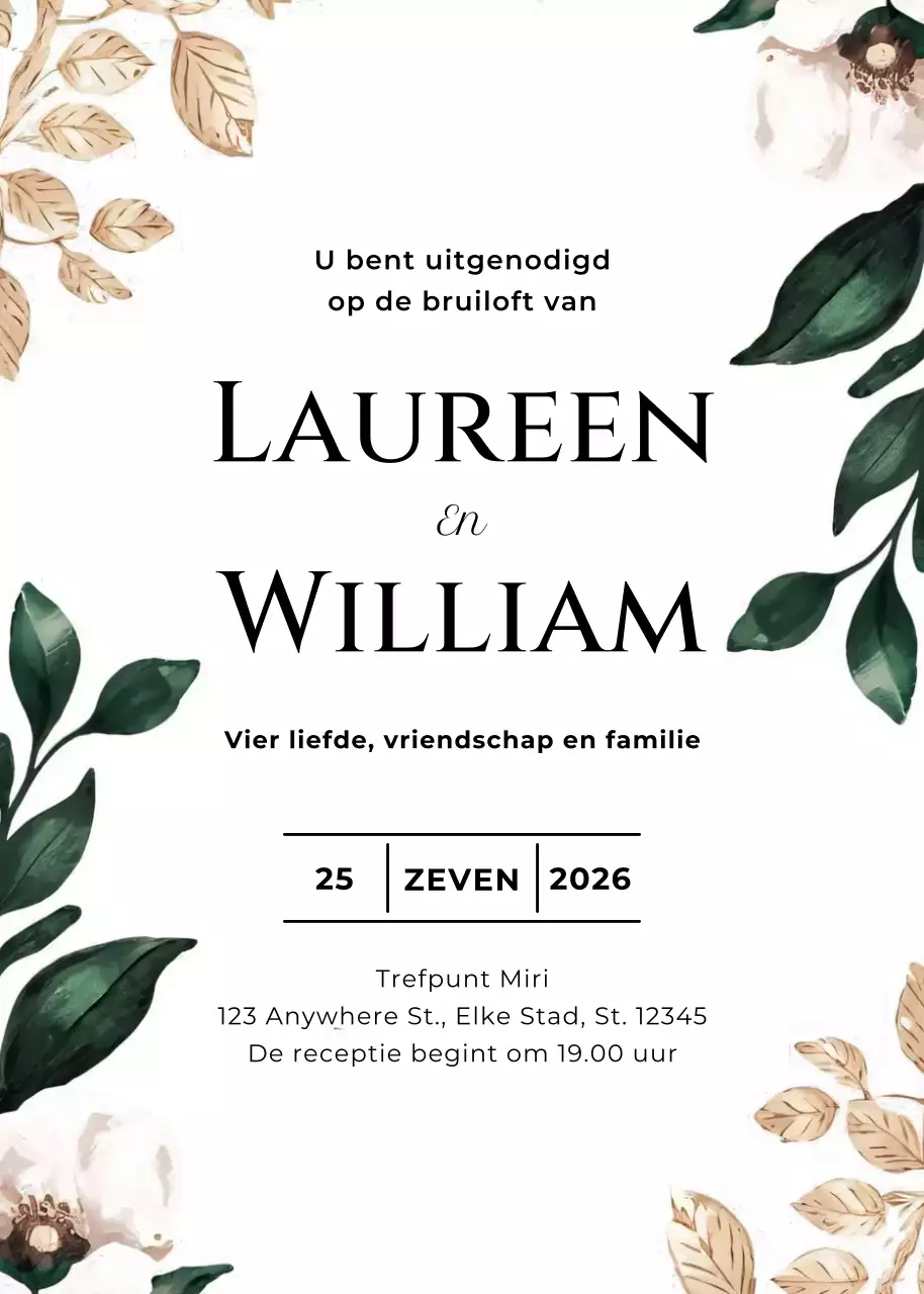 uitnodiging met witte bloemen