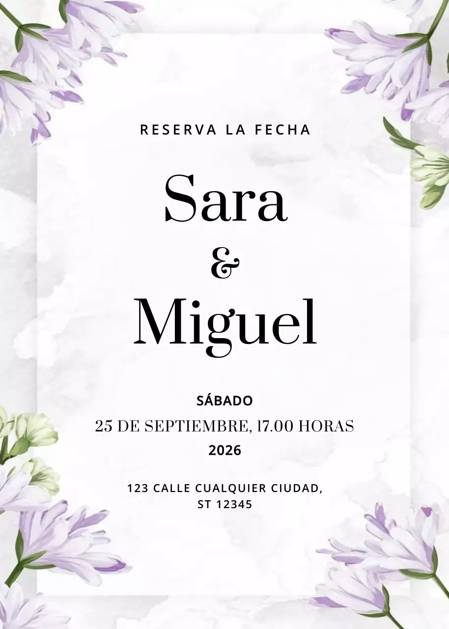 blanco elegante invitación de boda