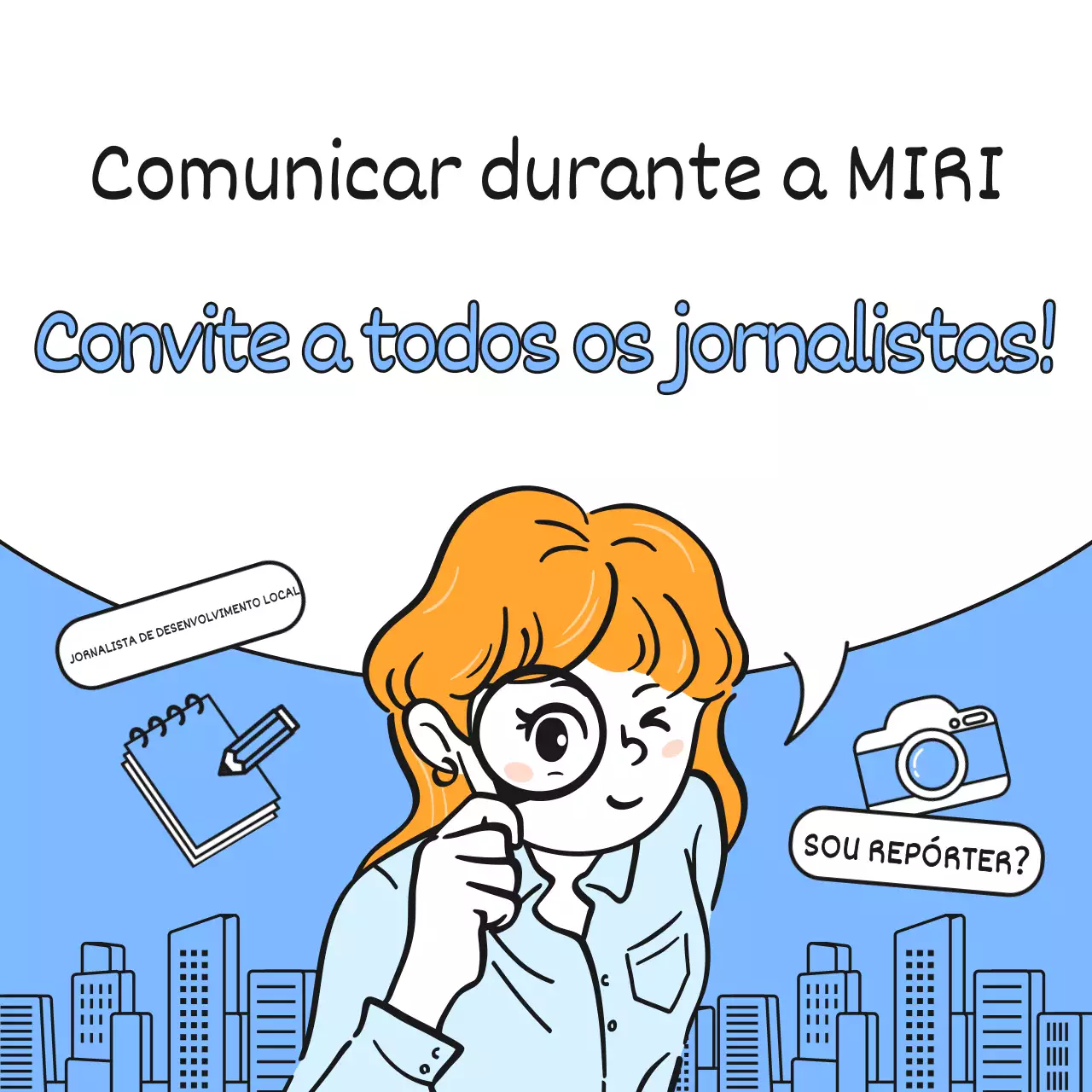 Azul claro e simples para jornalistas de desenvolvimento local