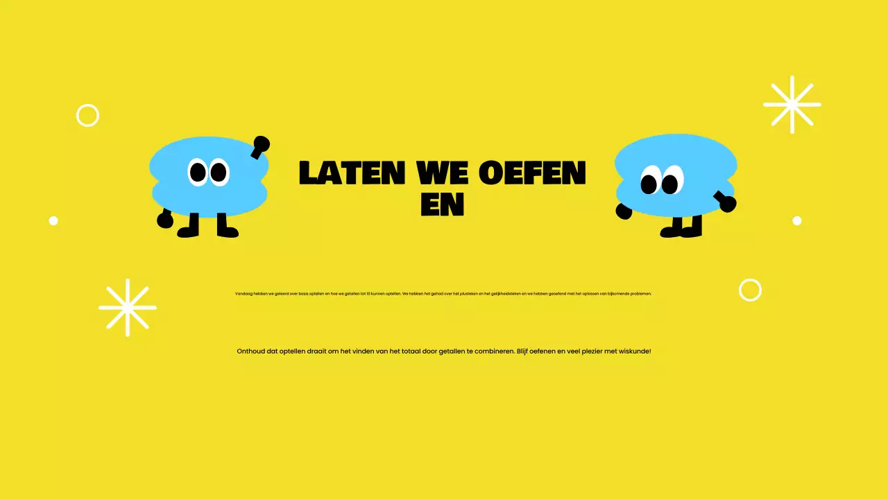 Gele speelse basisweergave voor optellen