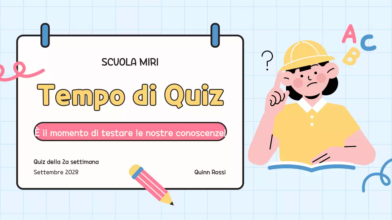 Quiz giallo per la presentazione degli studenti della scuola