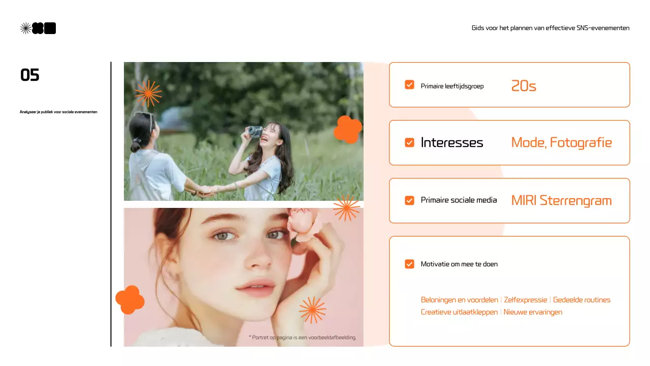 Modern voorstel voor sociale-mediamarketing in zwart en oranje