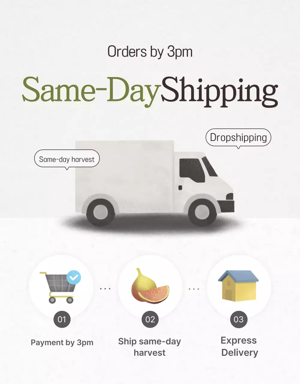 Poster Promosi Buah Minimal Beige