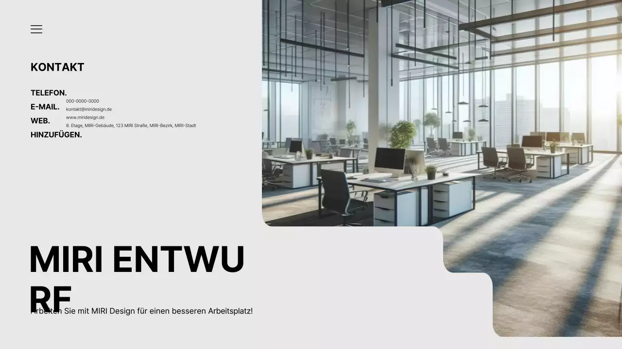 Ein Markenbriefing für eine moderne Büroeinrichtung in Schwarz und Weiß