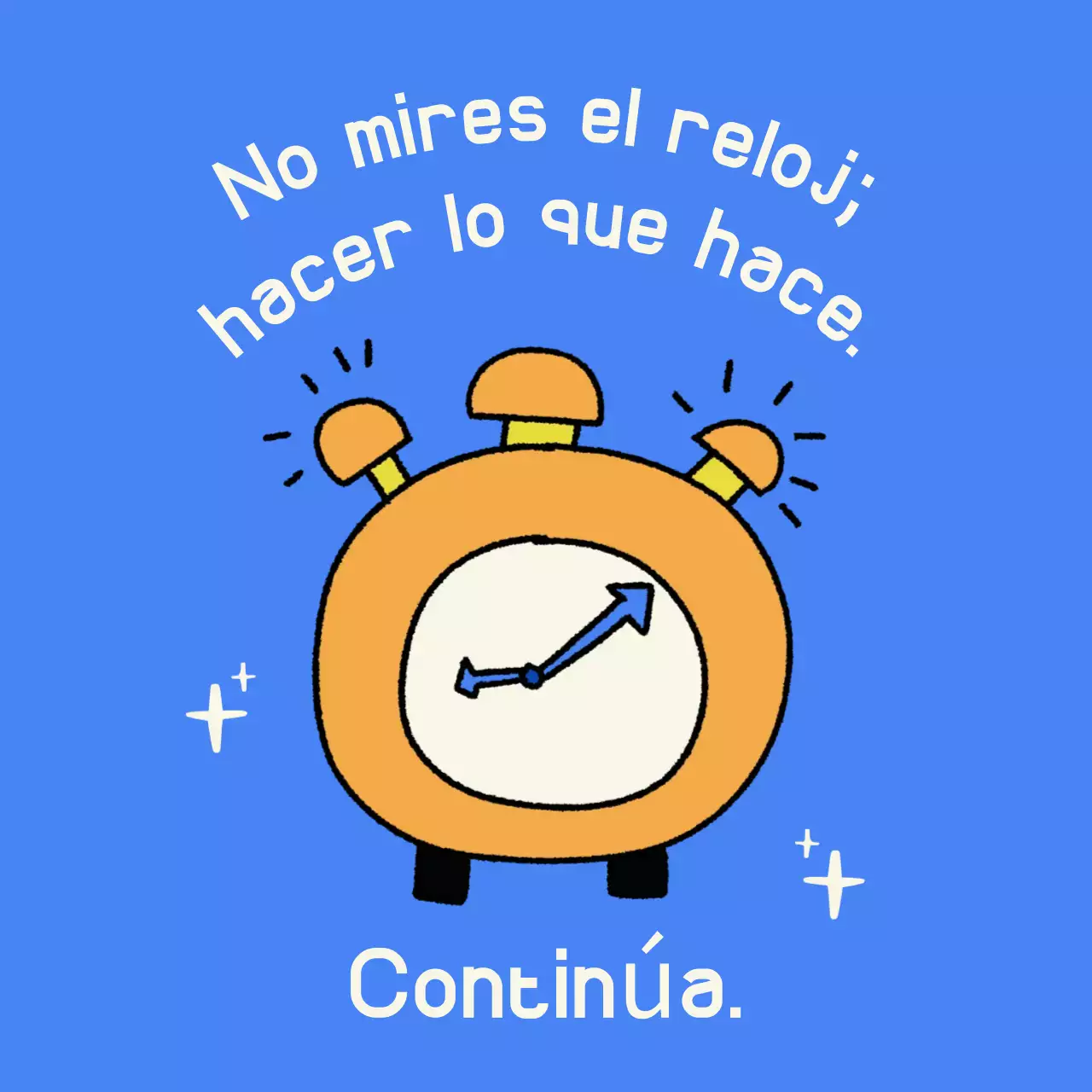 reloj póster de motivación simple azul