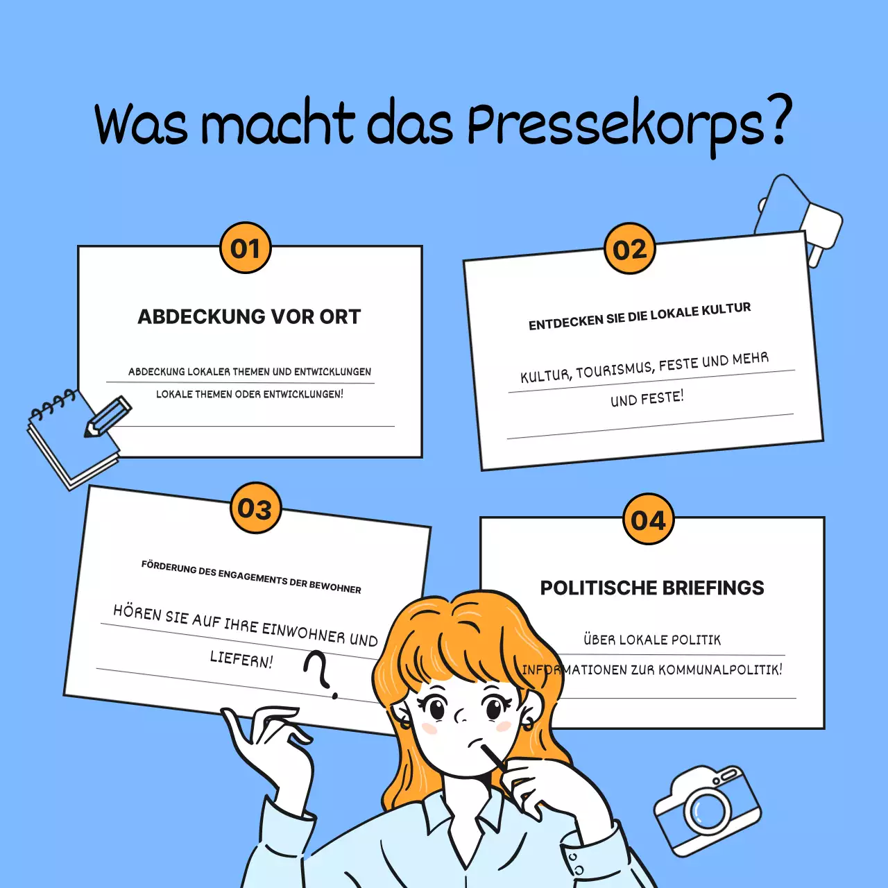 Hellblau und einfach für lokale Entwicklungsjournalisten