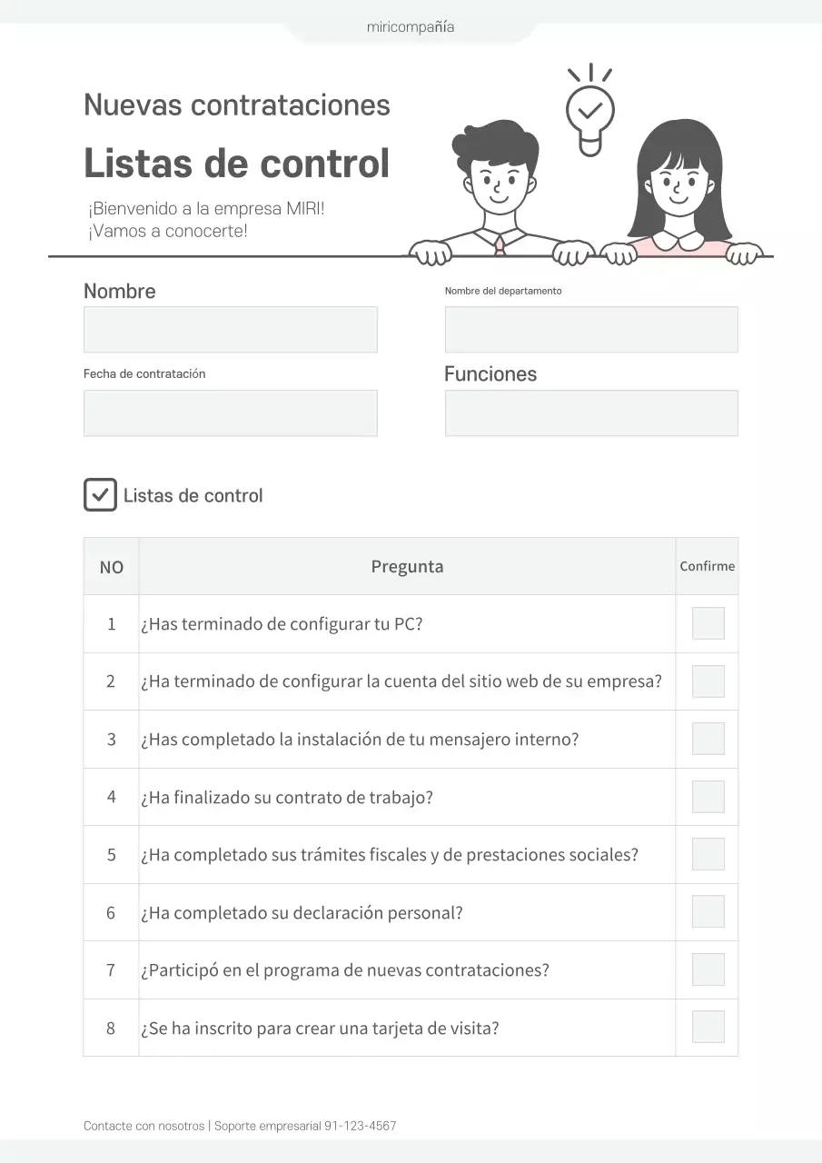 Lista de comprobación para unirse a Mint Simple