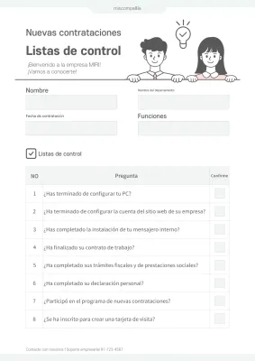 Lista de comprobación para unirse a Mint Simple
