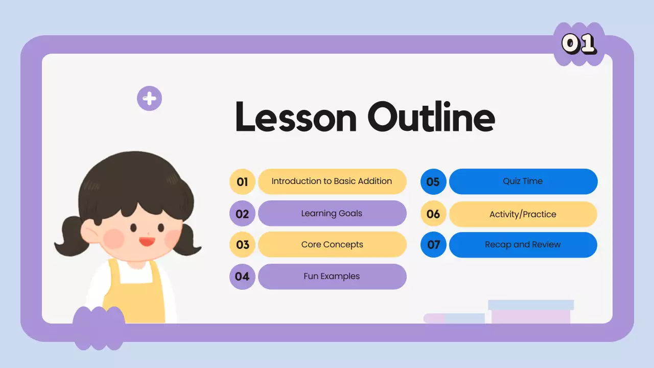 Apresentação do curso de matemática simples roxo