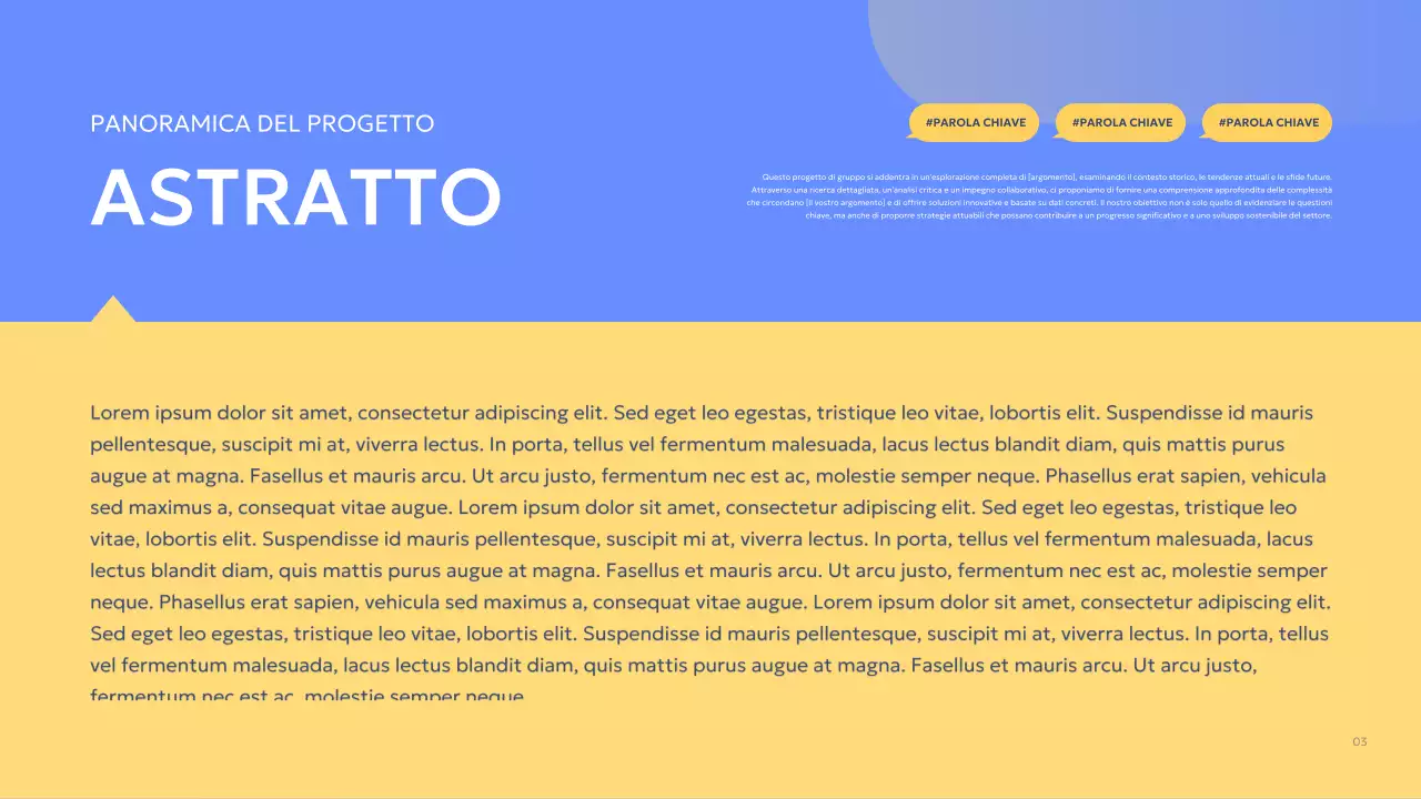 relazione sul progetto di gruppo blue modern