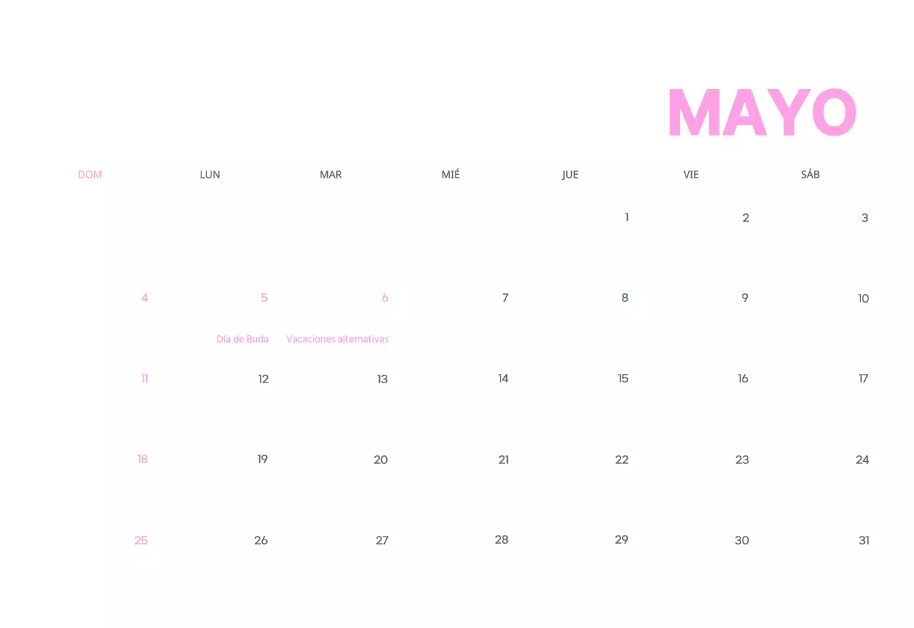 Calendario comercial con simpáticas ilustraciones