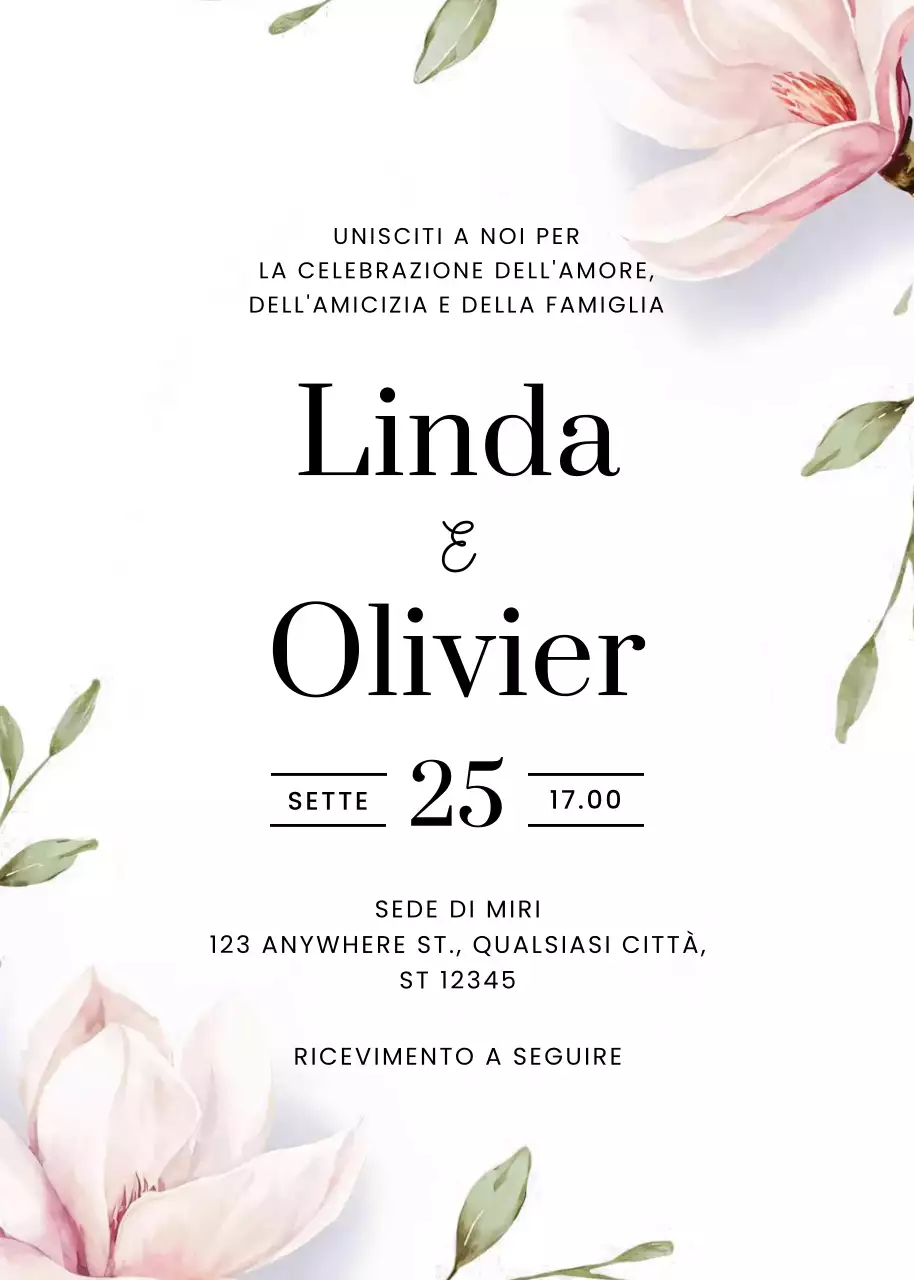 invito di nozze elegante bianco