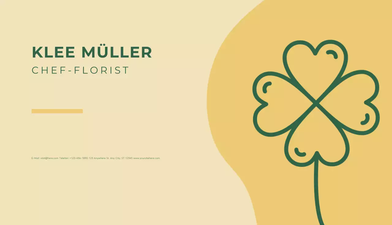 beige einfache floristische Visitenkarte