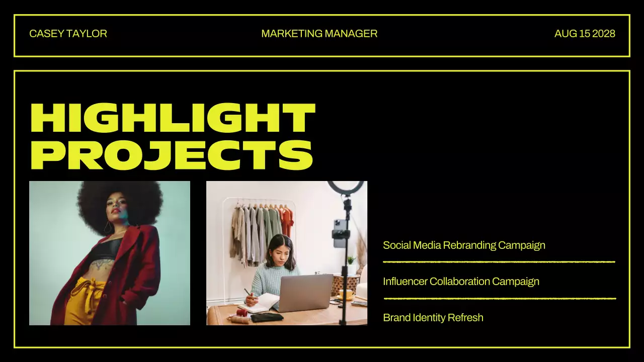 Yellow Retro Portfolio Presentation