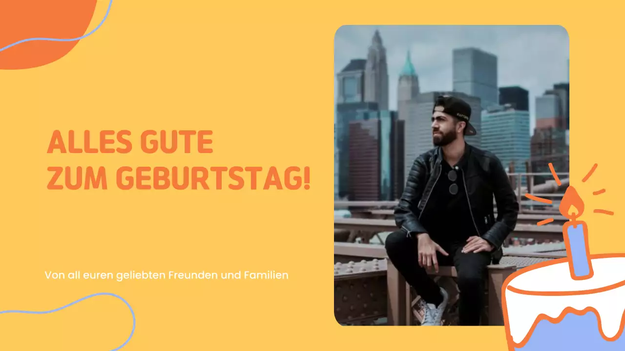 orange einfache Geburtstagspräsentation