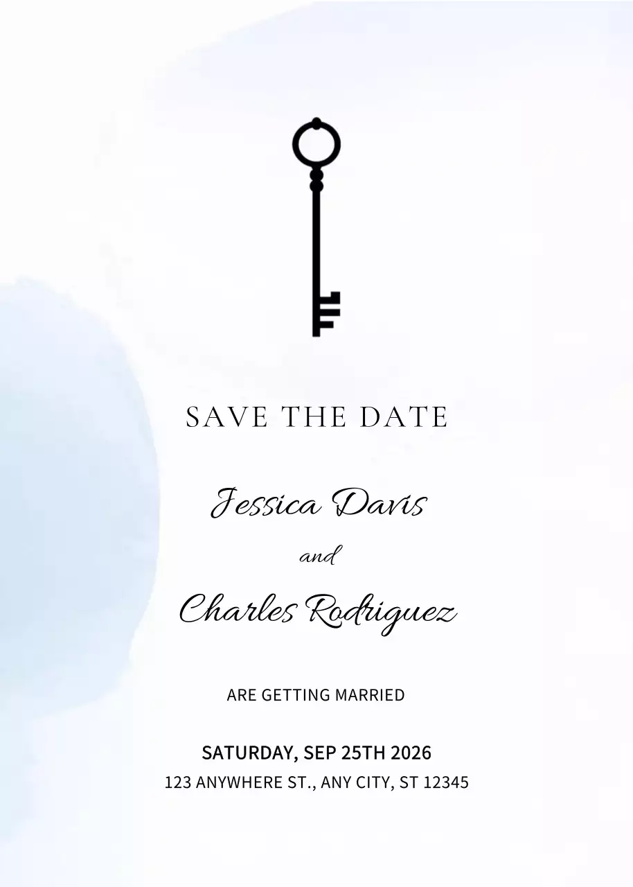White Minimalist Wedding Invitation