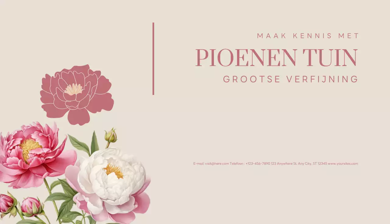 beige elegant tuin visitekaartje