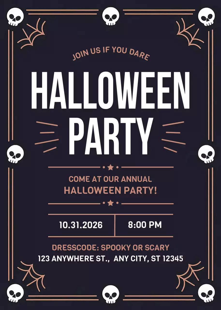 Black Gothic Halloween Invitation