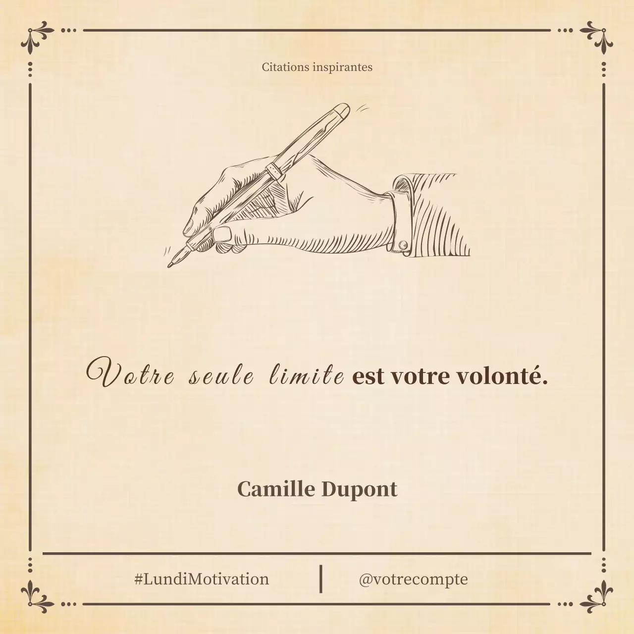 annonce de motivation traditionnelle beige