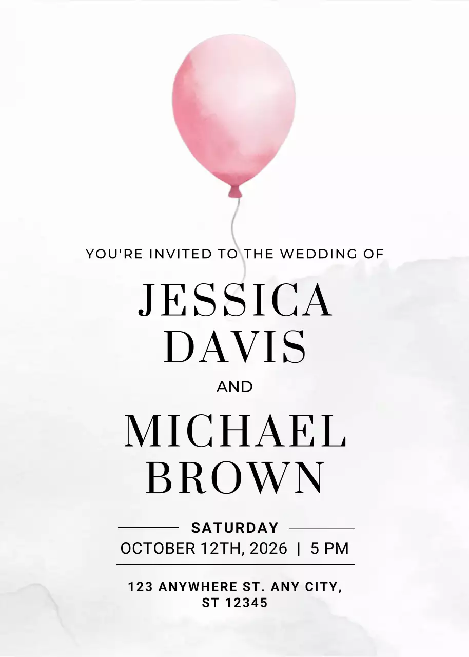 lời mời đám cưới màu hồng thanh lịch