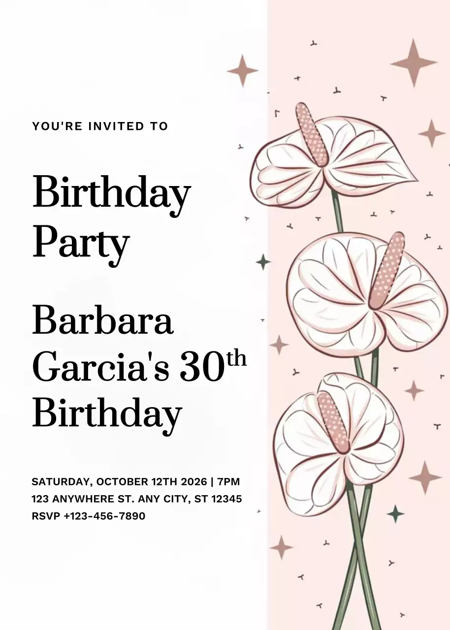 convite de aniversário elegante bege