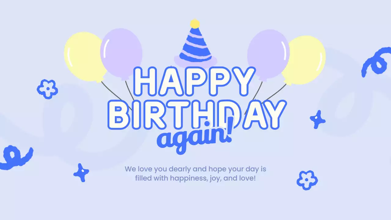 Blue Simple Birthday Invitation Presentation