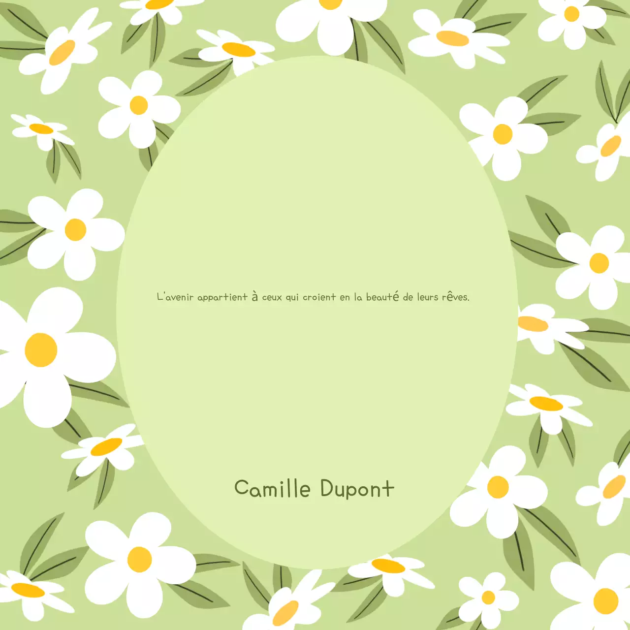 Citation de motivation florale verte mignonne Social Media Promotional Post