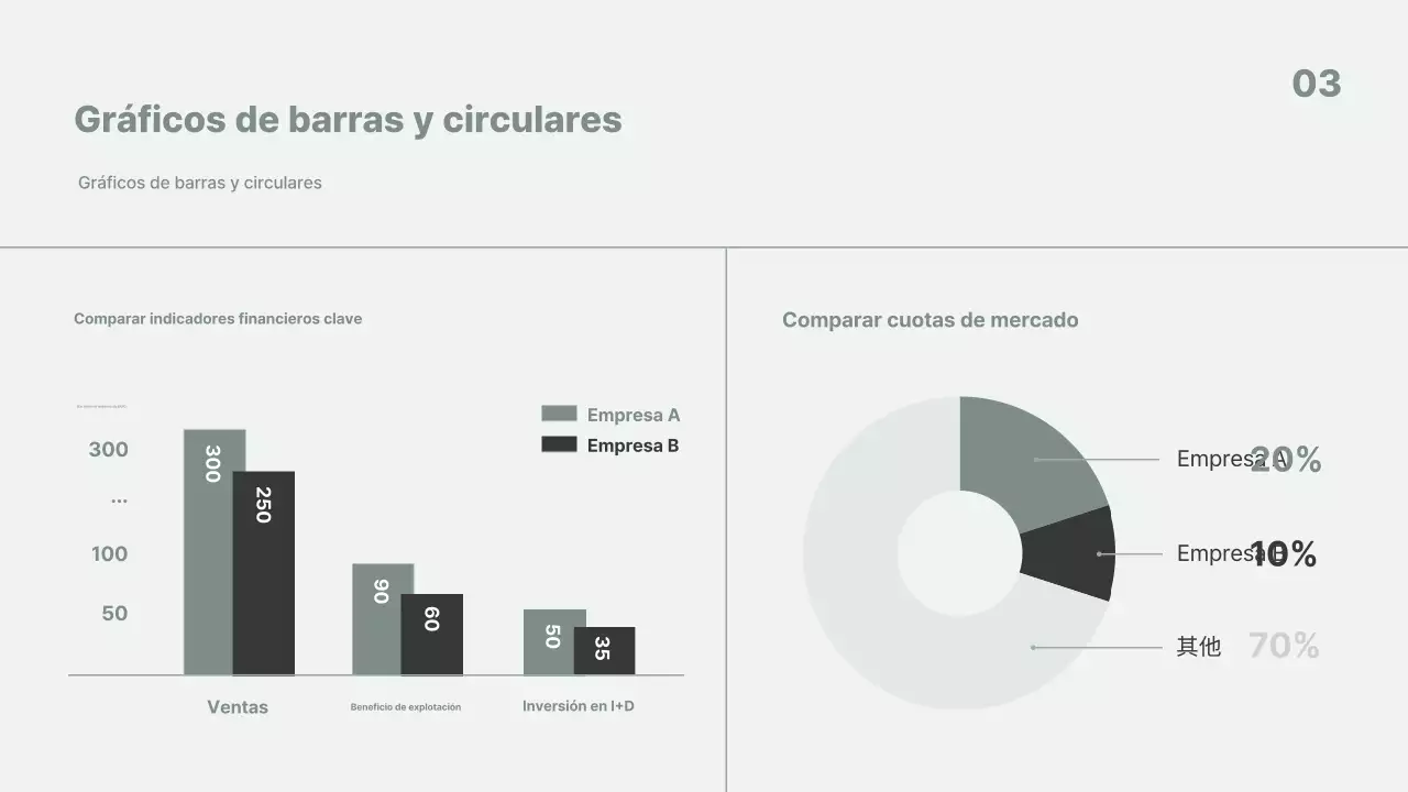 Analizar los informes empresariales minimalistas grises