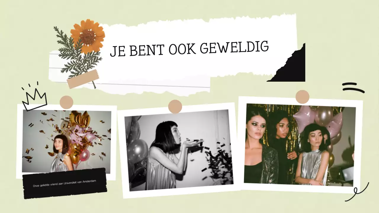 Beige Wit Scrapbook Collage Verjaardag Presentatie