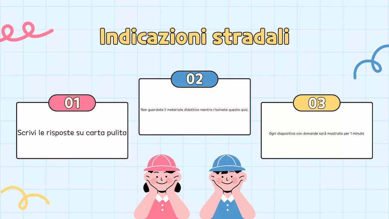 Quiz giallo per la presentazione degli studenti della scuola