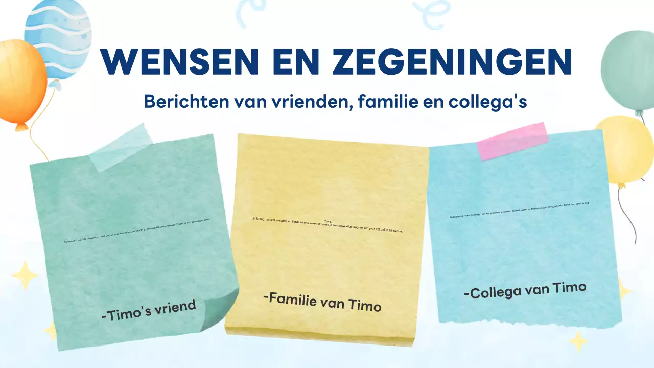 Blauwe moderne en vrolijke verjaardagskaart