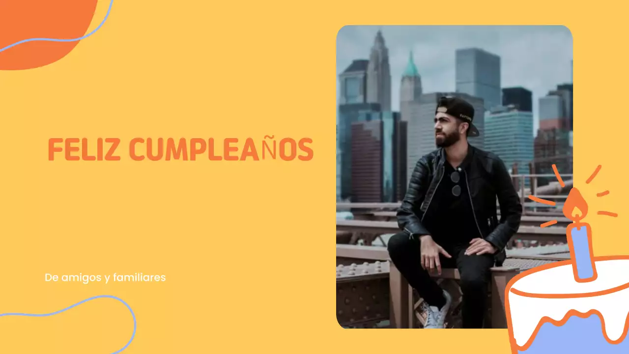 orange simple birthday presentation