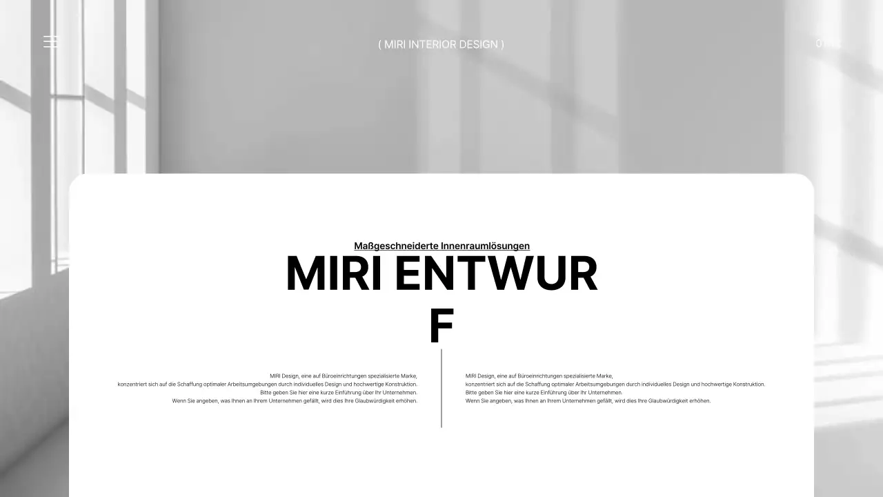 Ein Markenbriefing für eine moderne Büroeinrichtung in Schwarz und Weiß