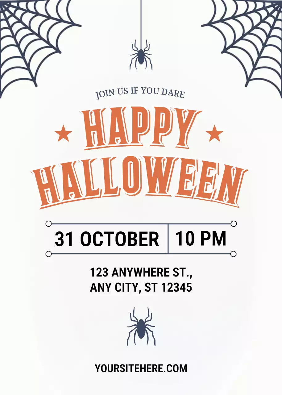 Orange Retro Halloween Invitation