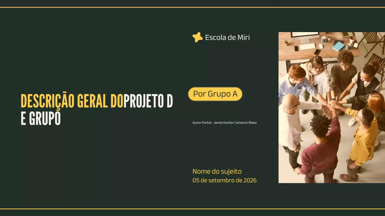 apresentação de projeto profissional ecológico