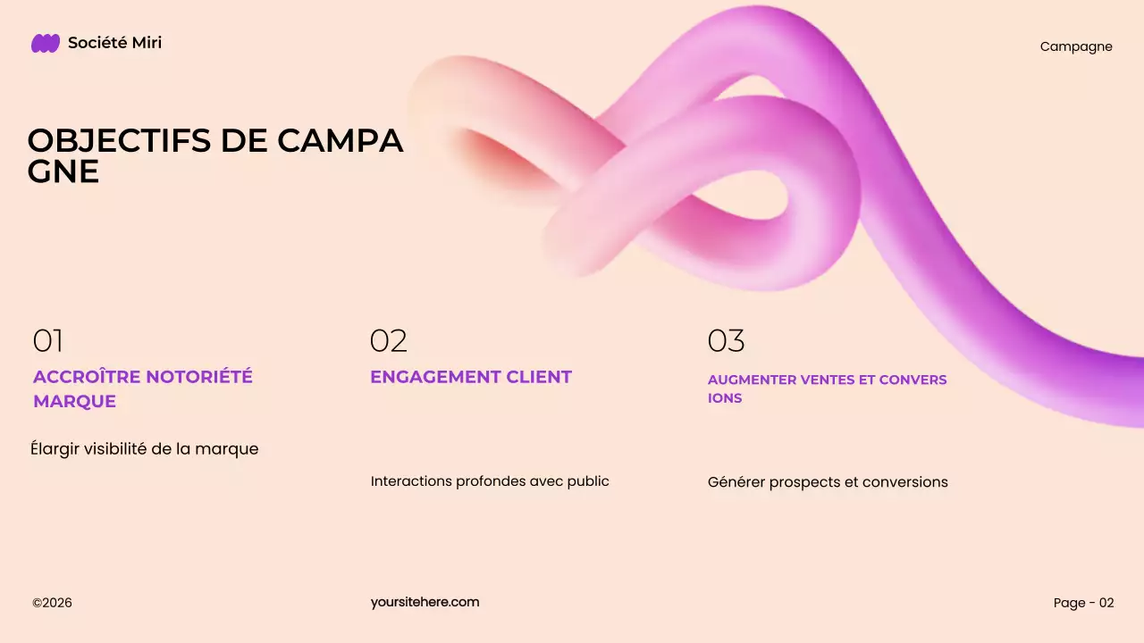 plan de marketing 3d pourpre, audacieux et moderne