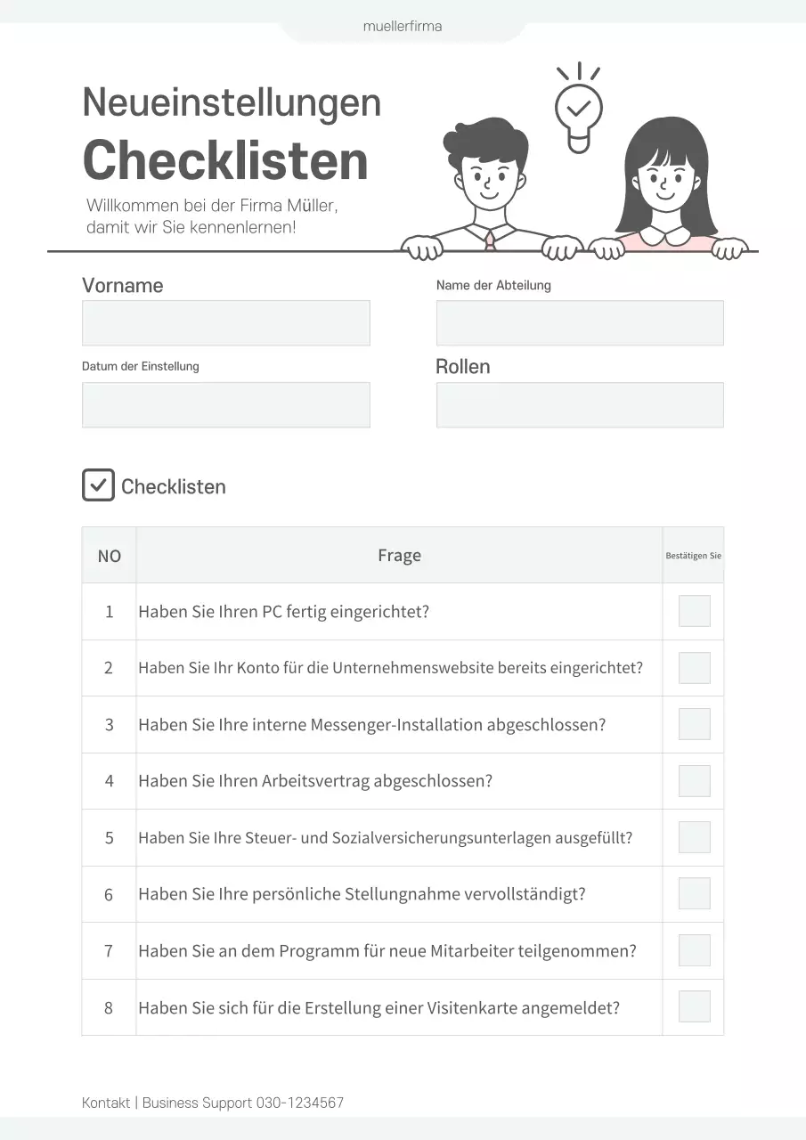 Checkliste für den Beitritt zu Mint Simple