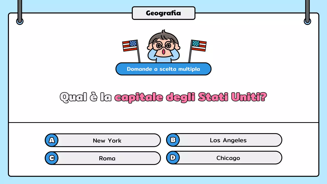 annuncio quiz fumetto blu