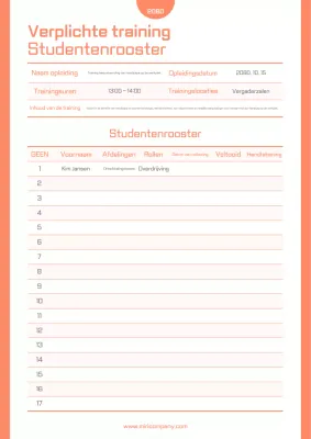 Werven voor Orange Netjes Training