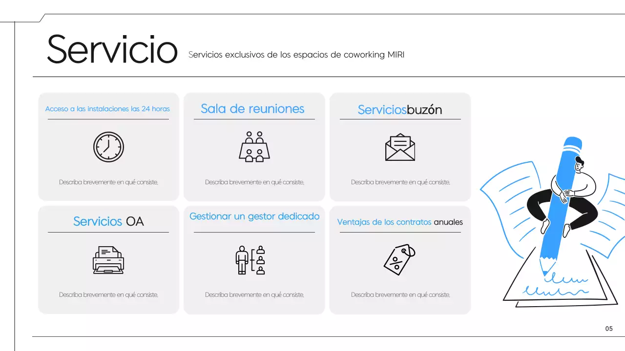 Una sencilla propuesta de espacio de coworking en negro y azul