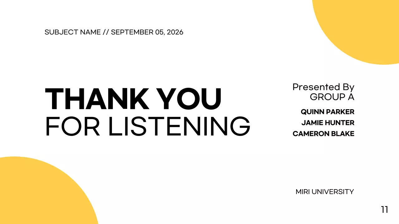 Trình bày dự án hiện đại màu vàng