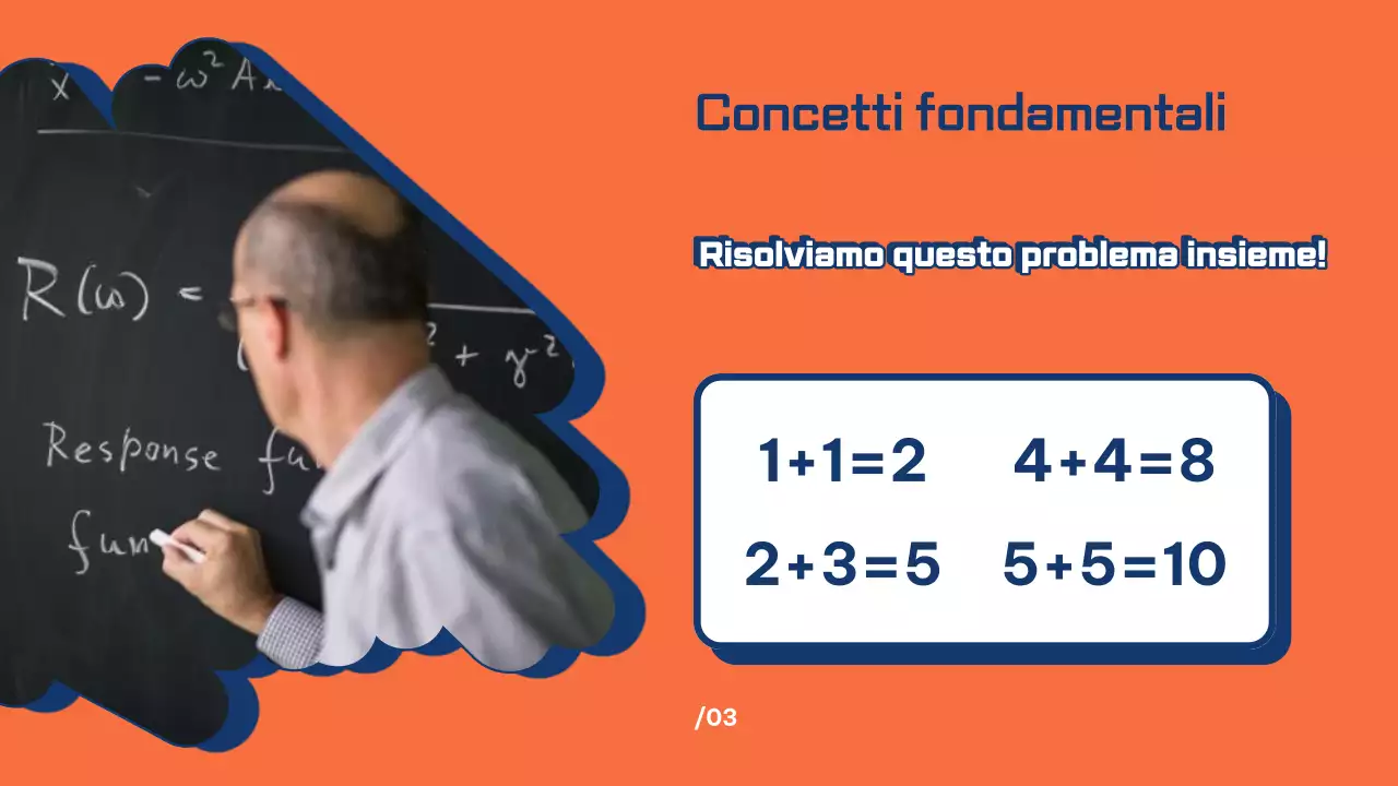 presentazione della classe di matematica blu semplice