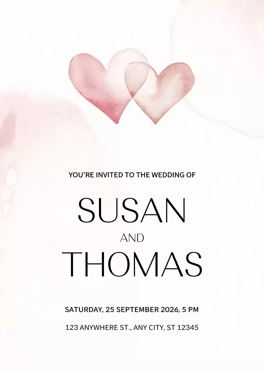 Pink Elegant Wedding Invitation