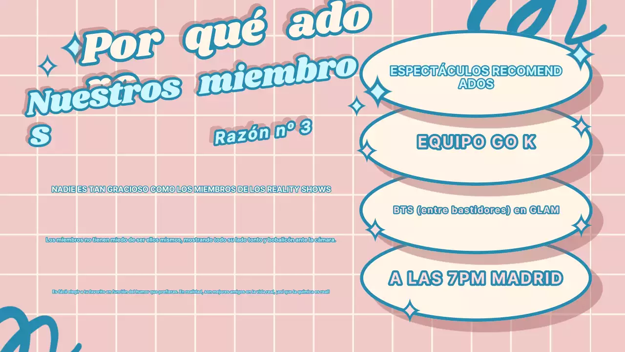 Azul Rosa Trendy Fandom Presentación