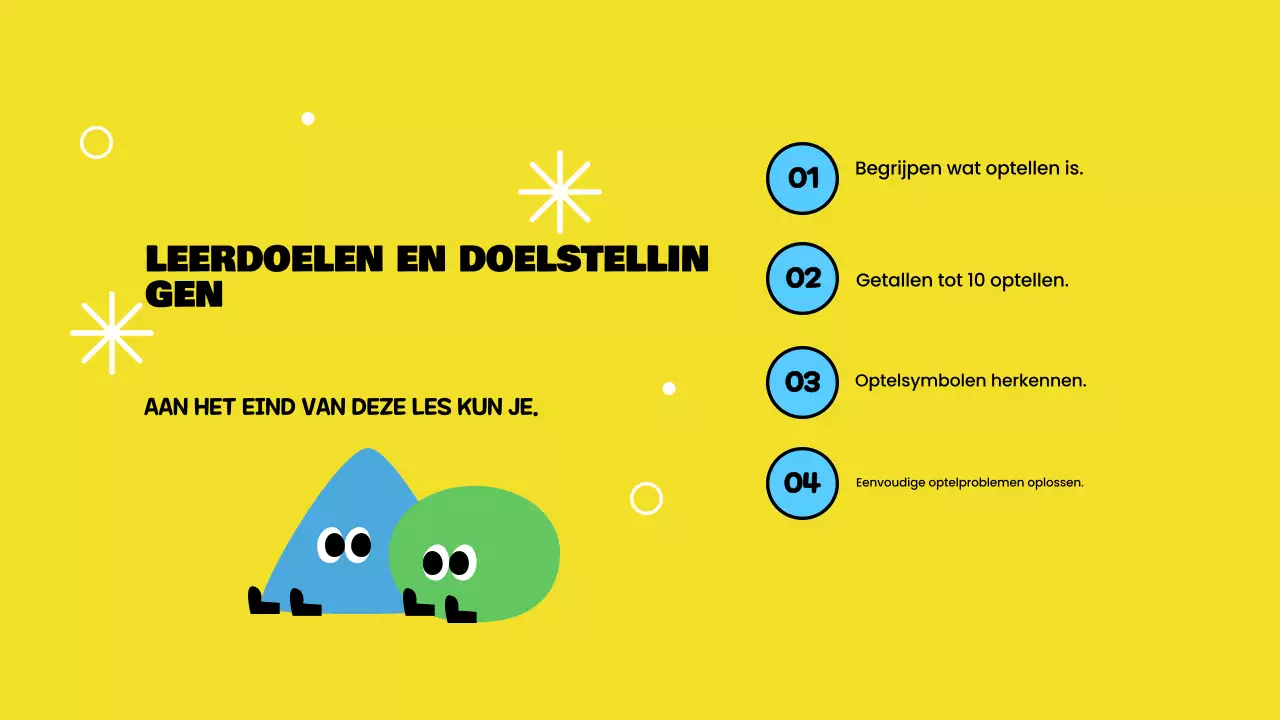 Gele speelse basisweergave voor optellen