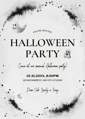 black minimal Halloween invitation