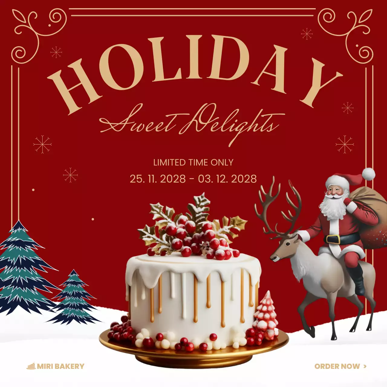 Red Traditional Holiday Promotion Social Media Post
